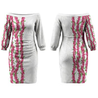 Hawaii Aalii Lei Family Matching Off The Shoulder Long Sleeve Dress and Hawaiian Shirt Aalii Ku Makani