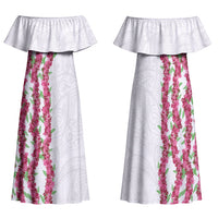 Hawaii Aalii Lei Family Matching Off Shoulder Maxi Dress and Hawaiian Shirt Aalii Ku Makani