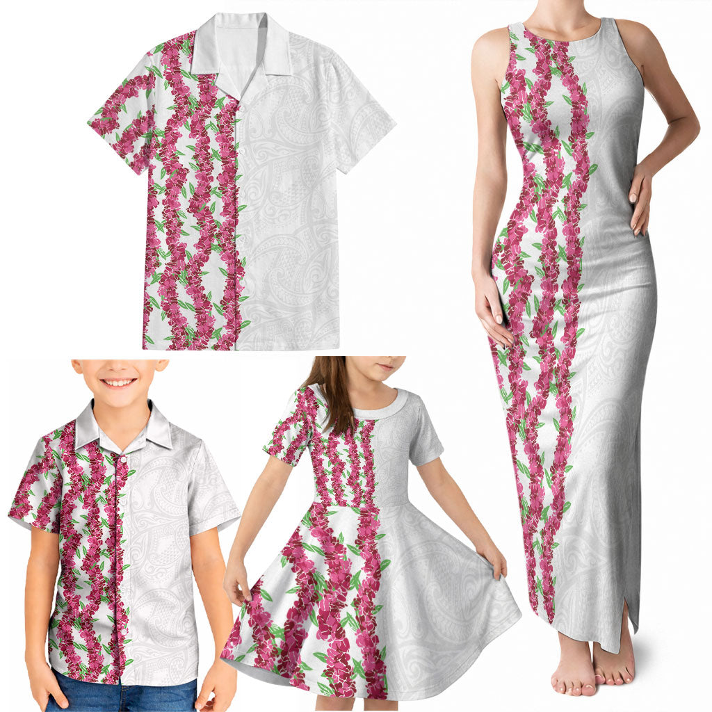 Hawaii Aalii Lei Family Matching Tank Maxi Dress and Hawaiian Shirt Aalii Ku Makani