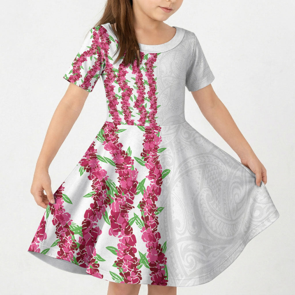 Hawaii Aalii Lei Kid Short Sleeve Dress Aalii Ku Makani