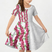 Hawaii Aalii Lei Kid Short Sleeve Dress Aalii Ku Makani