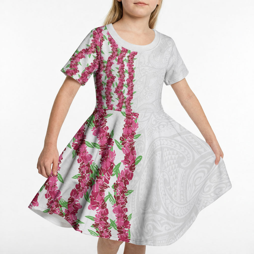 Hawaii Aalii Lei Kid Short Sleeve Dress Aalii Ku Makani