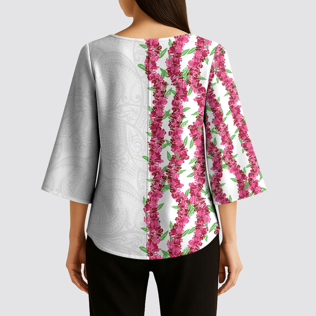 Hawaii Aalii Lei Kimono Sleeve Blouse Aalii Ku Makani
