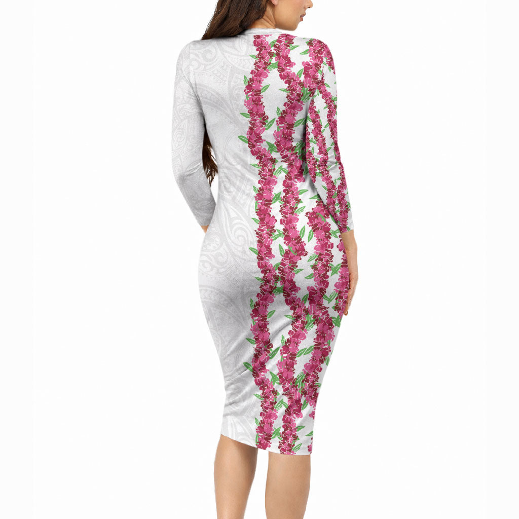 Hawaii Aalii Lei Long Sleeve Bodycon Dress Aalii Ku Makani