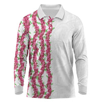 Hawaii Aalii Lei Long Sleeve Polo Shirt Aalii Ku Makani