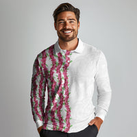 Hawaii Aalii Lei Long Sleeve Polo Shirt Aalii Ku Makani