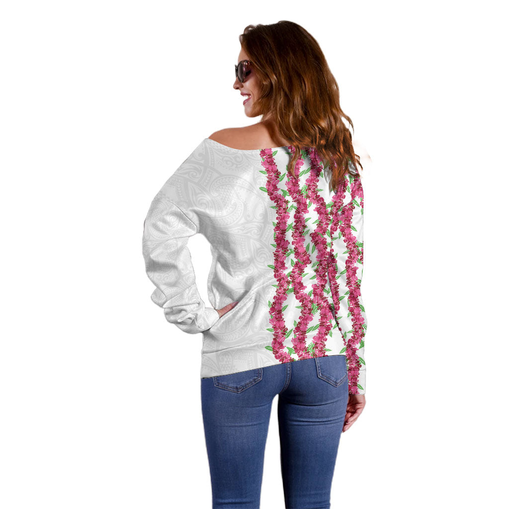 Hawaii Aalii Lei Off Shoulder Sweater Aalii Ku Makani