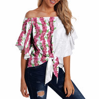 Hawaii Aalii Lei Off Shoulder Wrap Waist Top Aalii Ku Makani