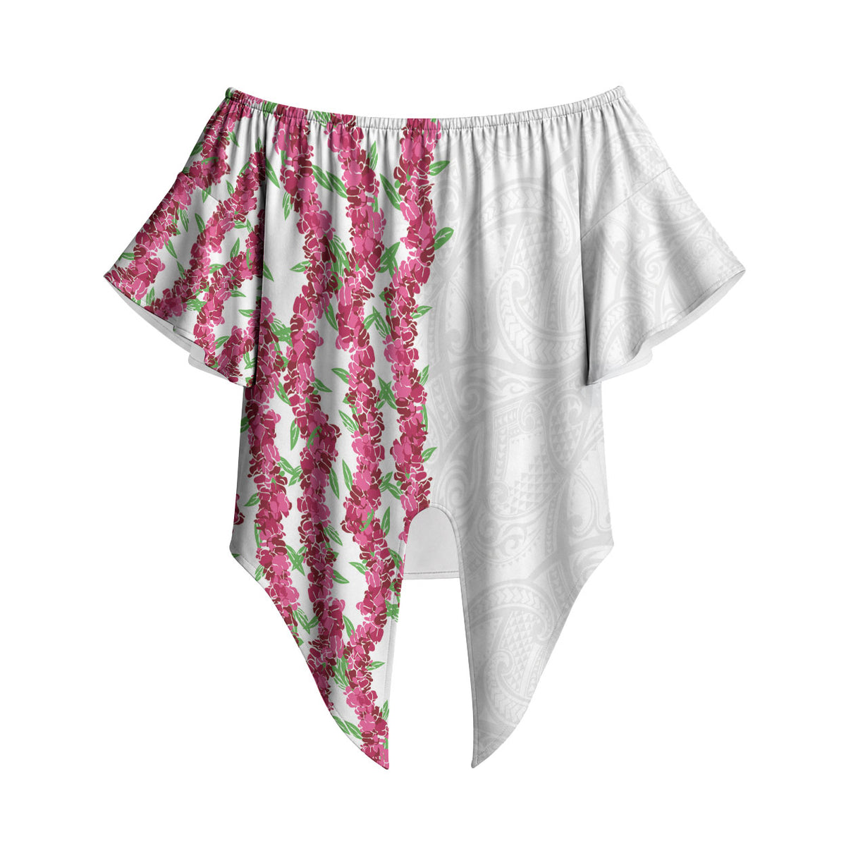 Hawaii Aalii Lei Off Shoulder Wrap Waist Top Aalii Ku Makani