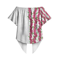 Hawaii Aalii Lei Off Shoulder Wrap Waist Top Aalii Ku Makani