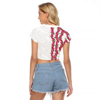 Hawaii Aalii Lei Raglan Cropped T Shirt Aalii Ku Makani