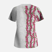 Hawaii Aalii Lei Scrub Top Aalii Ku Makani