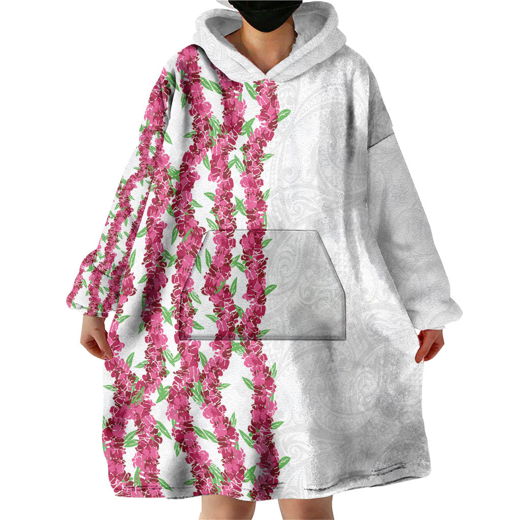 Hawaii Aalii Lei Wearable Blanket Hoodie Aalii Ku Makani