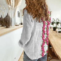 Hawaii Aalii Lei Women Casual Shirt Aalii Ku Makani