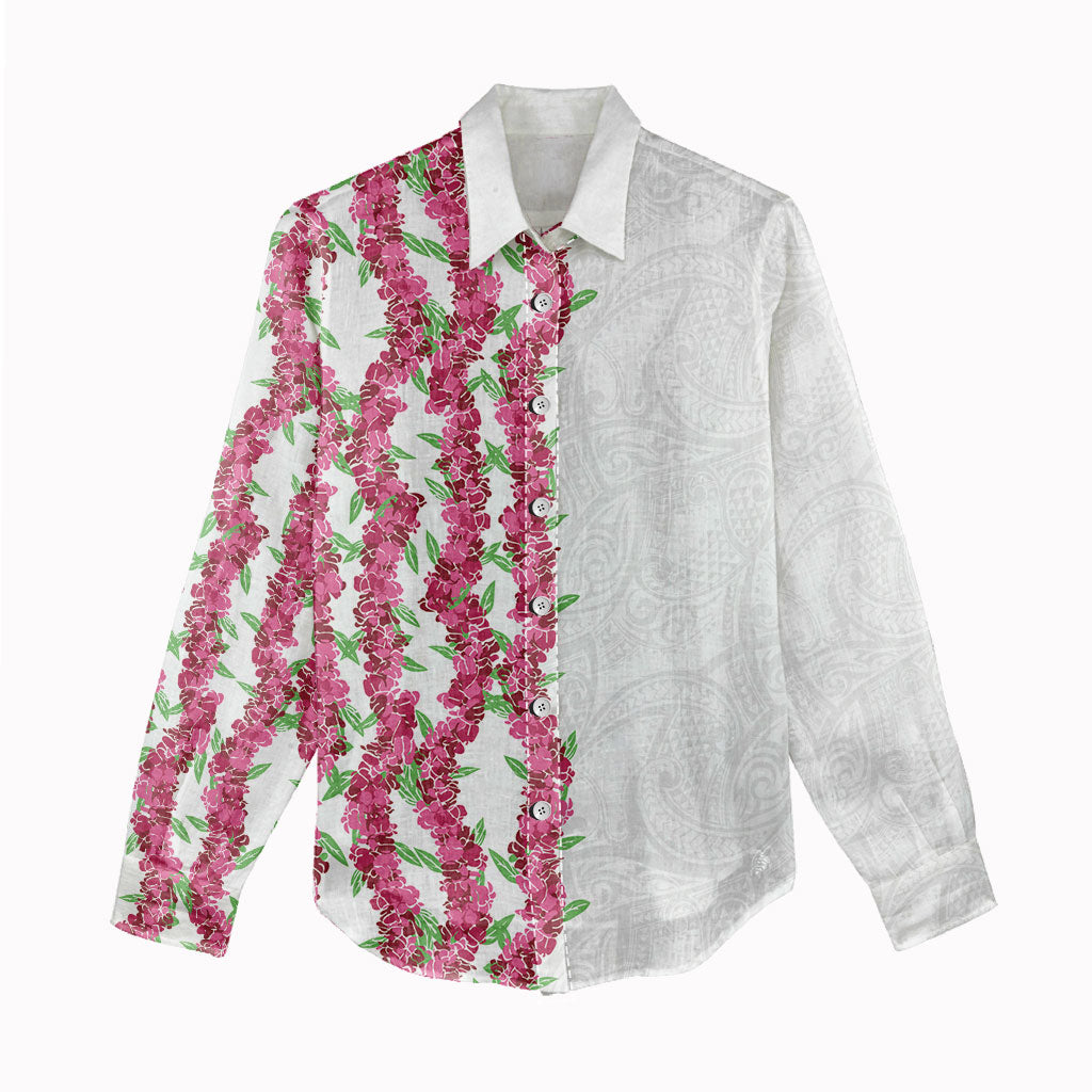 Hawaii Aalii Lei Women Casual Shirt Aalii Ku Makani