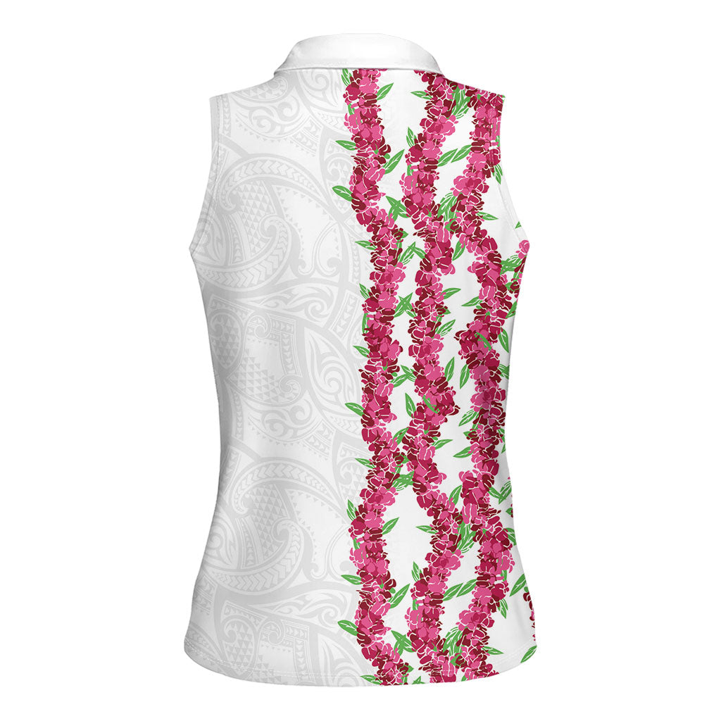 Hawaii Aalii Lei Women Sleeveless Polo Shirt Aalii Ku Makani