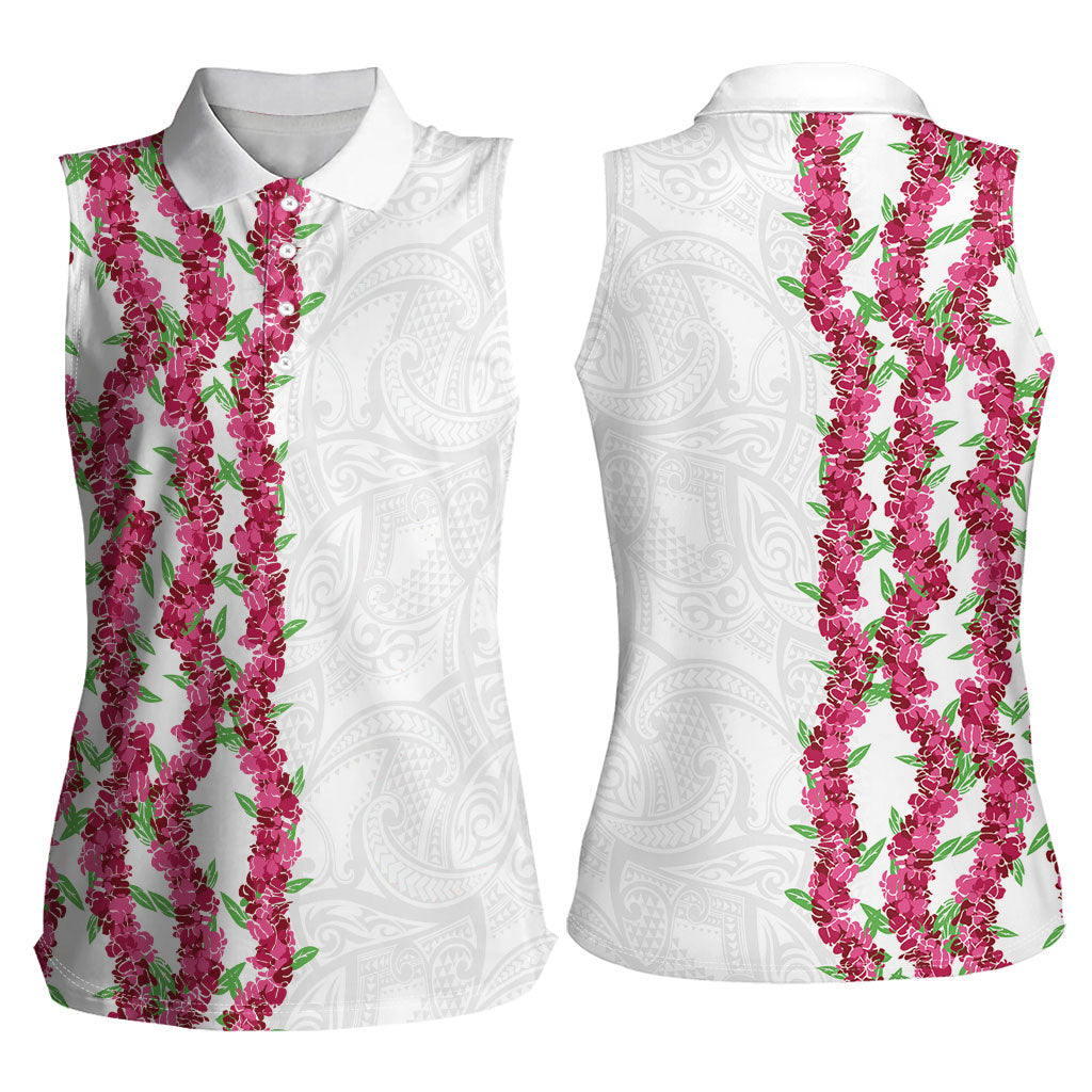 Hawaii Aalii Lei Women Sleeveless Polo Shirt Aalii Ku Makani