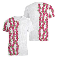 Hawaii Aalii Lei Women V-Neck T-Shirt Aalii Ku Makani