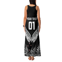 Custom New Zealand Rugby Family Matching Tank Maxi Dress and Hawaiian Shirt NZ Opango Forever Silver Fern Heart LT01 - Polynesian Pride