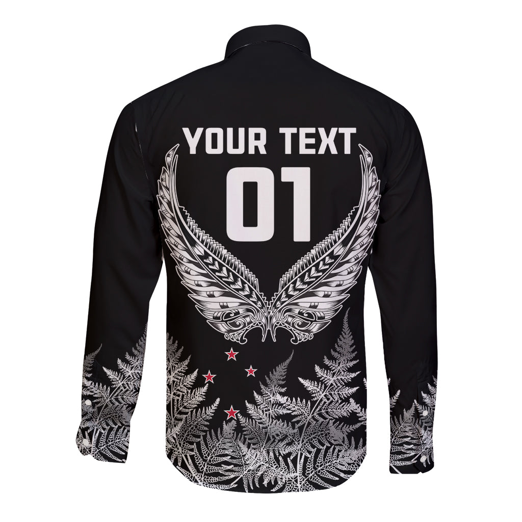 Custom New Zealand Rugby Long Sleeve Button Shirt NZ Opango Forever Silver Fern Heart LT01 - Polynesian Pride