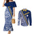 Nauru Independence Day Couples Matching Mermaid Dress and Long Sleeve Button Shirt Repubrikin Naoero Gods Will First LT01 Blue - Polynesian Pride