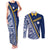 Nauru Independence Day Couples Matching Tank Maxi Dress and Long Sleeve Button Shirt Repubrikin Naoero Gods Will First LT01 Blue - Polynesian Pride