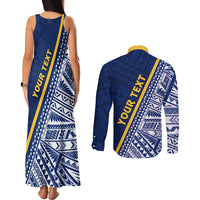 Nauru Independence Day Couples Matching Tank Maxi Dress and Long Sleeve Button Shirt Repubrikin Naoero Gods Will First LT01 - Polynesian Pride