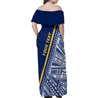 Nauru Independence Day Family Matching Off Shoulder Maxi Dress and Hawaiian Shirt Repubrikin Naoero Gods Will First LT01 - Polynesian Pride