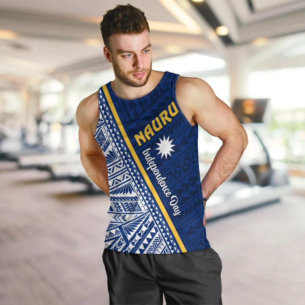 Nauru Independence Day Men Tank Top Repubrikin Naoero Gods Will First LT01 Blue - Polynesian Pride