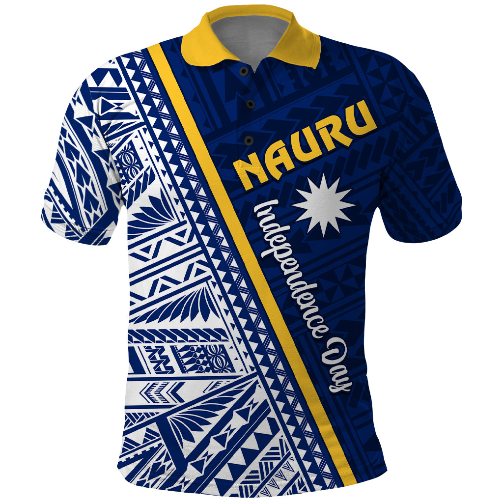 Nauru Independence Day Polo Shirt Repubrikin Naoero Gods Will First LT01 Blue - Polynesian Pride