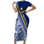 Nauru Independence Day Short Sleeve Bodycon Dress Repubrikin Naoero Gods Will First LT01 Long Dress Blue - Polynesian Pride