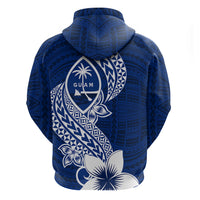 Hafa Adai Guam Hoodie Polynesian Floral Blue Pattern LT01 - Polynesian Pride