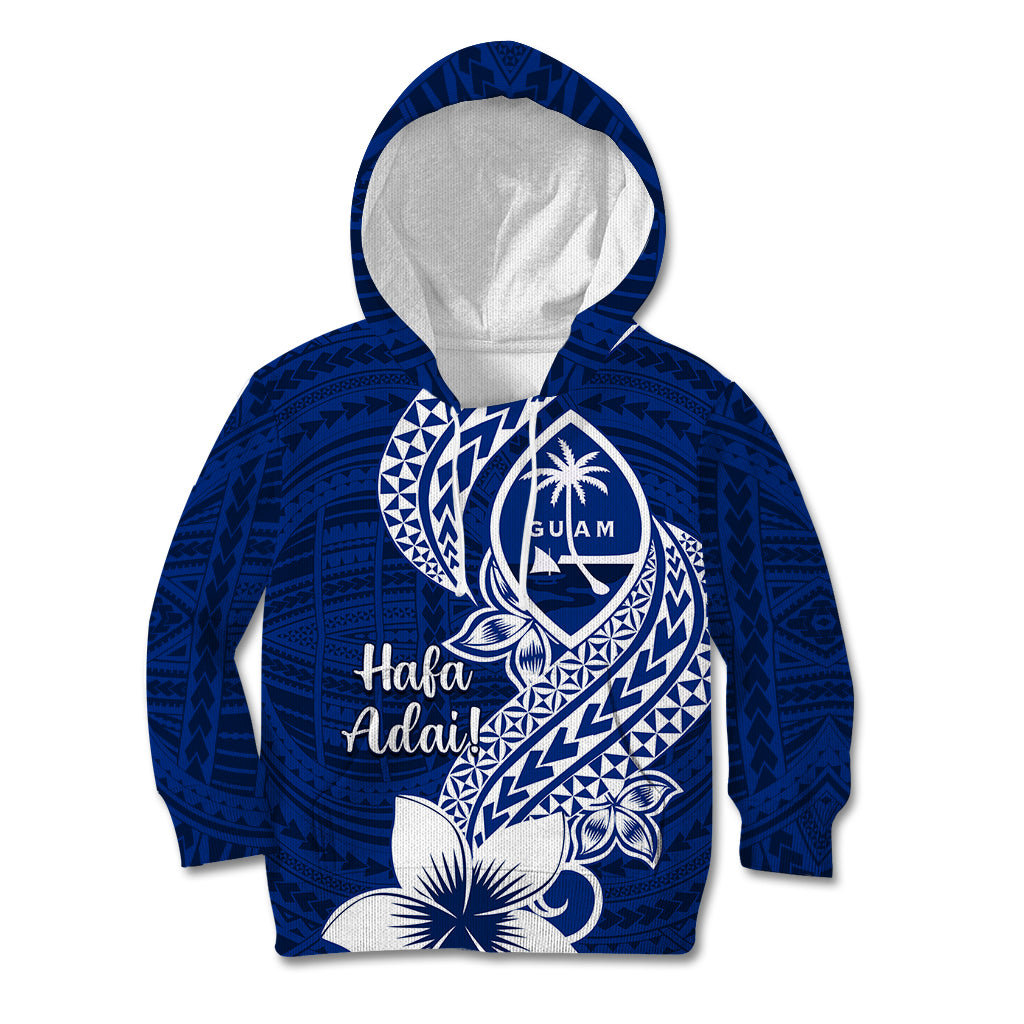 Hafa Adai Guam Kid Hoodie Polynesian Floral Blue Pattern LT01 Hoodie Blue - Polynesian Pride