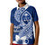Hafa Adai Guam Kid Polo Shirt Polynesian Floral Blue Pattern LT01 Kid Blue - Polynesian Pride