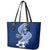 Hafa Adai Guam Leather Tote Bag Polynesian Floral Blue Pattern LT01 - Polynesian Pride