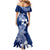 Hafa Adai Guam Mermaid Dress Polynesian Floral Blue Pattern LT01 - Polynesian Pride