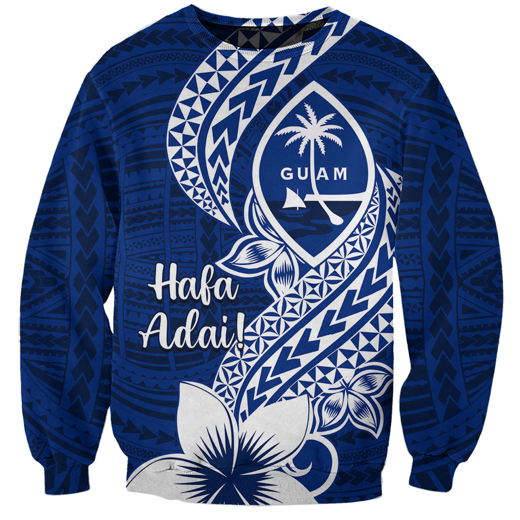 Hafa Adai Guam Sweatshirt Polynesian Floral Blue Pattern LT01 Unisex Blue - Polynesian Pride