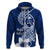 Hafa Adai Guam Zip Hoodie Polynesian Floral Blue Pattern LT01 Zip Hoodie Blue - Polynesian Pride