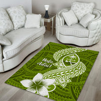 Hafa Adai Guam Area Rug Polynesian Olive Green Blue Pattern LT01 - Polynesian Pride
