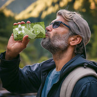 Hafa Adai Guam 4 in 1 Can Cooler Tumbler Polynesian Olive Green Blue Pattern