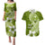 Hafa Adai Guam Couples Matching Puletasi Dress and Hawaiian Shirt Polynesian Olive Green Blue Pattern LT01 Green - Polynesian Pride