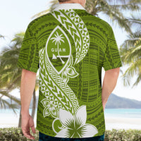 Hafa Adai Guam Hawaiian Shirt Polynesian Olive Green Blue Pattern LT01 - Polynesian Pride