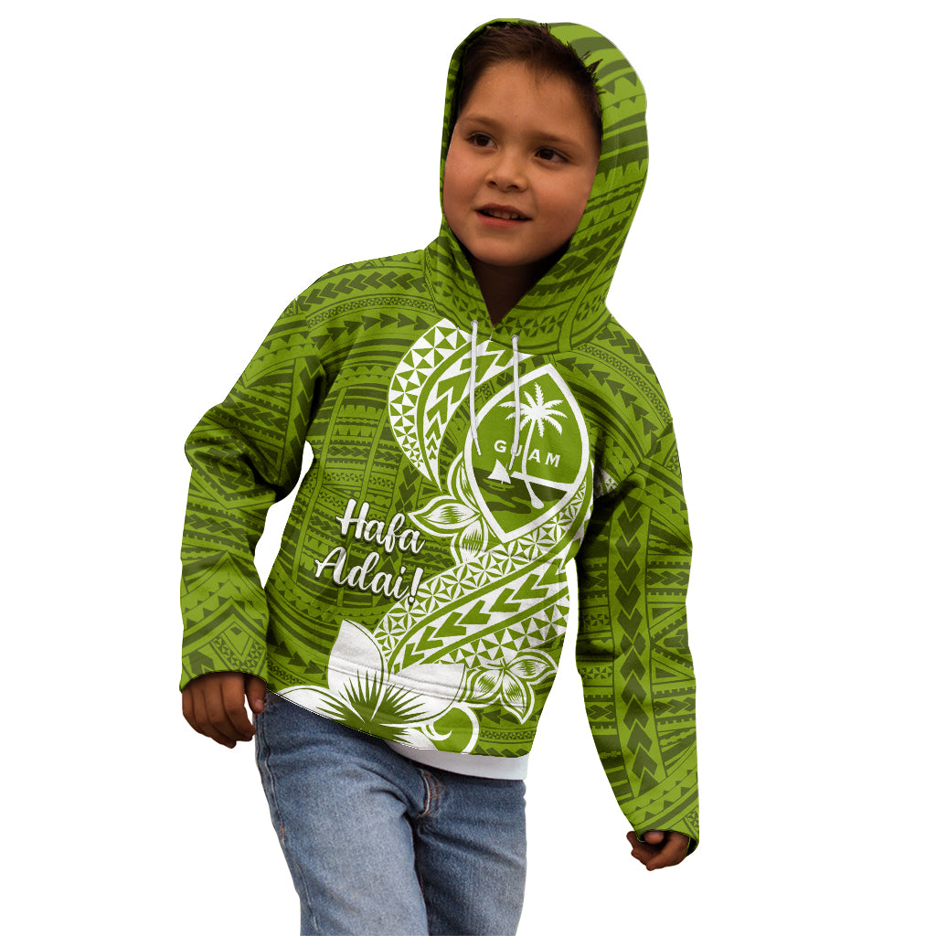 Hafa Adai Guam Kid Hoodie Polynesian Olive Green Blue Pattern LT01 - Polynesian Pride