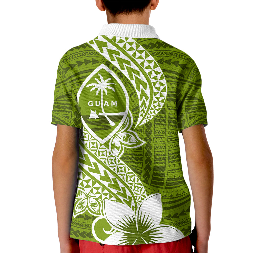 Hafa Adai Guam Kid Polo Shirt Polynesian Olive Green Blue Pattern LT01 - Polynesian Pride
