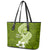 Hafa Adai Guam Leather Tote Bag Polynesian Olive Green Blue Pattern LT01 - Polynesian Pride