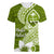 Hafa Adai Guam Women V Neck T Shirt Polynesian Olive Green Blue Pattern LT01 Female Green - Polynesian Pride