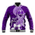 Hafa Adai Guam Baseball Jacket Polynesian Floral Purple Pattern LT01 Unisex Purple - Polynesian Pride