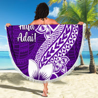 Hafa Adai Guam Beach Blanket Polynesian Floral Purple Pattern LT01 - Polynesian Pride