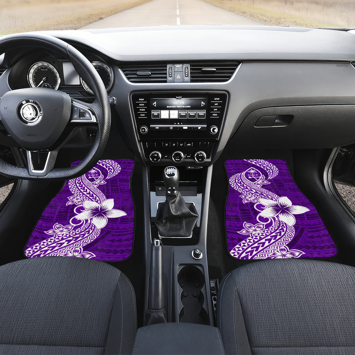 Hafa Adai Guam Car Mats Polynesian Floral Purple Pattern LT01 - Polynesian Pride