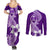Hafa Adai Guam Couples Matching Summer Maxi Dress and Long Sleeve Button Shirt Polynesian Floral Purple Pattern LT01 - Polynesian Pride